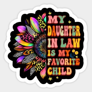 My Daughter In Law Is My Favorite Child Groovy Mother's Day Sticker